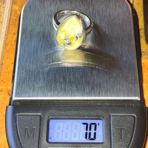 Natural Connemara Marble Sterling Silver Claddagh Ring - Picture 9 of 9